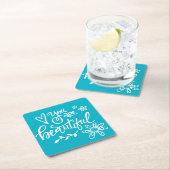 君は綺麗で手紙だ スクエアペーパーコースター (インサイチュ)