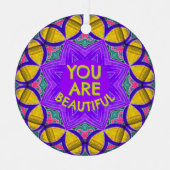 君は美し素晴らしい感じオーナメント メタルオーナメント (正面)