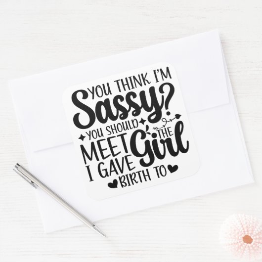 君は考え娘に逢うほどおもしろい悲しい スクエアシール (封筒)