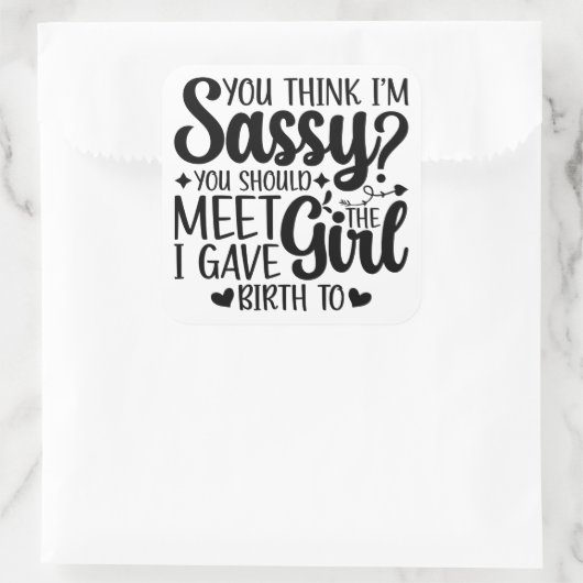 君は考え娘に逢うほどおもしろい悲しい スクエアシール (バッグ)