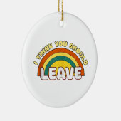 君は考え虹を離れすおもしろい セラミックオーナメント (右)