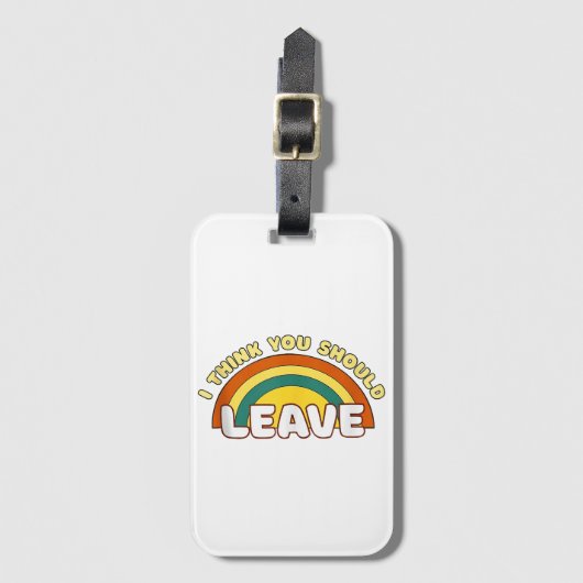 君は考え虹を離れすおもしろい ラゲッジタグ (正面縦)