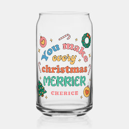 君は聖降誕祭の日々をメリー作る | かわいいレトロ ガラス缶