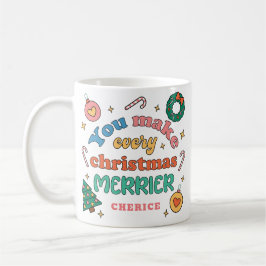 君は聖降誕祭の日々をメリー作る | かわいいレトロ コーヒーマグカップ