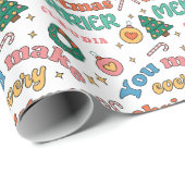 君は聖降誕祭の日々をメリー作る | かわいいレトロ ラッピングペーパー (ロールコーナー)