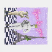 君は芸術に力を入れポップ・アートのる フリースブランケット (正面(横))