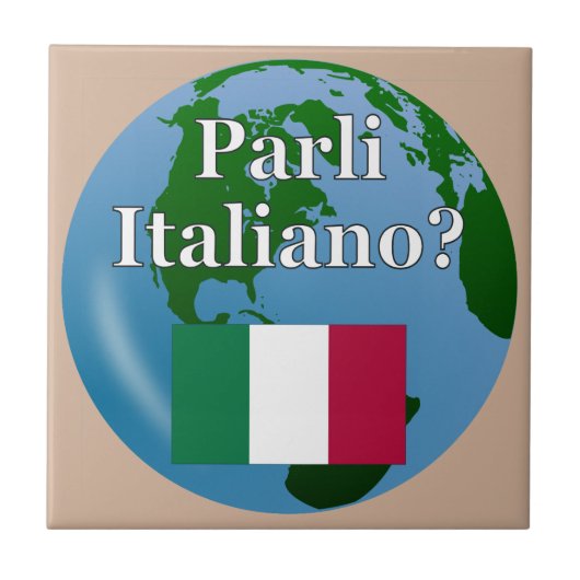 君は話イタリアンかイタリアン。国旗とグローブ タイル (正面)