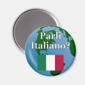 君は話イタリアンかイタリアン。国旗とグローブ マグネット (正面/裏面)