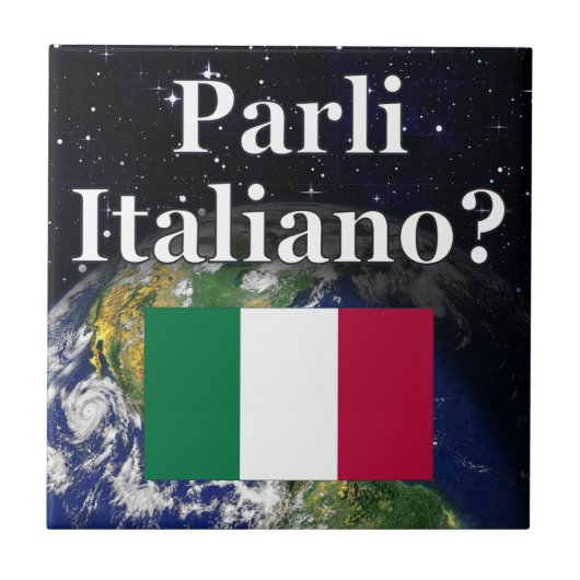 君は話イタリアンかイタリアン。国旗と地球 タイル (正面)