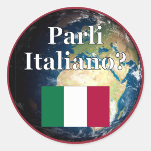 君は話イタリアンかイタリアン。国旗と地球 ラウンドシール