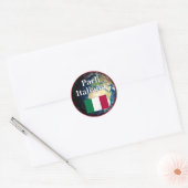 君は話イタリアンかイタリアン。国旗と地球 ラウンドシール (封筒)