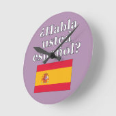 君は話スペインのかスペインの。フラグ ラウンド壁時計 (傾斜)