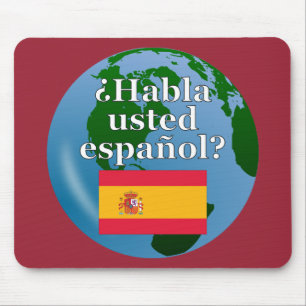 君は話スペインのかスペインの。国旗とグローブ マウスパッド