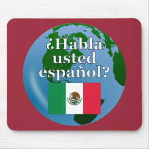 君は話スペインのかスペインの。国旗とグローブ マウスパッド