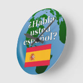君は話スペインのかスペインの。国旗とグローブ ラウンド壁時計 (傾斜)