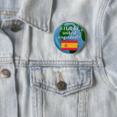 君は話スペインのかスペインの。国旗とグローブ 缶バッジ (インサイチュ)