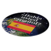 君は話スペインのかスペインの。国旗と地球 カッティングボード (角)