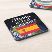 君は話スペインのかスペインの。国旗と地球 コースター (左側)
