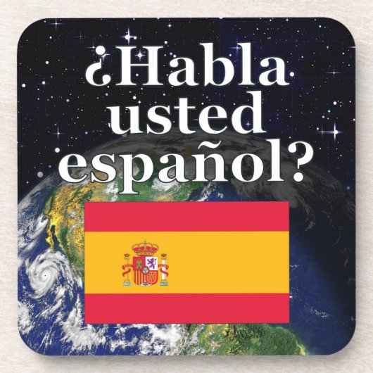 君は話スペインのかスペインの。国旗と地球 コースター (正面)