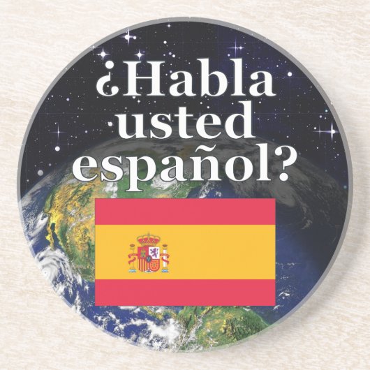 君は話スペインのかスペインの。国旗と地球 コースター (正面)