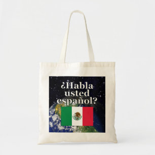 君は話スペインのかスペインの。国旗と地球 トートバッグ