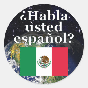 君は話スペインのかスペインの。国旗と地球 ラウンドシール