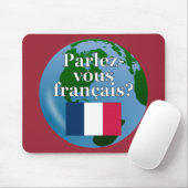 君は話フランスのかフランスの。国旗とグローブ マウスパッド (マウス)