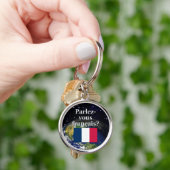 君は話フランスのかフランスの。国旗と地球 キーホルダー (手)