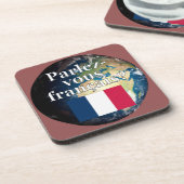 君は話フランスのかフランスの。国旗と地球 コースター (左側)