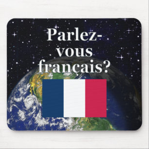 君は話フランスのかフランスの。国旗と地球 マウスパッド