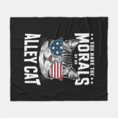 君は路地の猫の冗談の癖があるおもしろい フリースブランケット (正面(横))