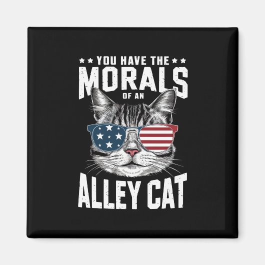 君は路地の猫の冗談の癖があるおもしろい マグネット (正面)