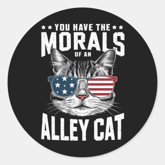 君は路地の猫の冗談の癖があるおもしろい ラウンドシール (正面)