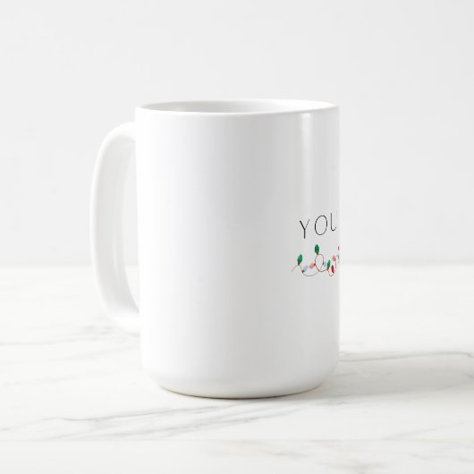 君は非常に明るいクリスマス・マグカップを照らす コーヒーマグカップ (正面左)
