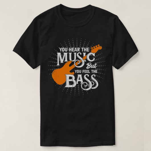 君は音楽を聴いているが君は低音だ Tシャツ (デザイン正面)
