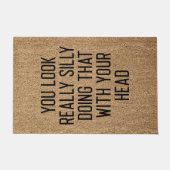 君は頭おもしろいでそうしているように見える ドアマット (正面)