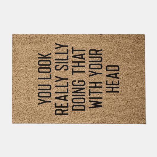 君は頭おもしろいでそうしているように見える ドアマット (正面)