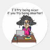 君は頭が切れる僕の方が優しい ラウンドシール (正面)