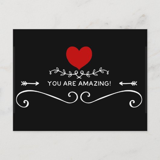 君は驚くべき赤いハート ポストカード (正面)
