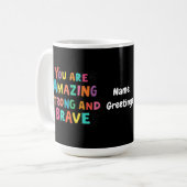 君は驚くほど丈夫で勇敢だやる気を起こさせる コーヒーマグカップ (正面左)