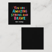 君は驚くほど丈夫で勇敢だやる気を起こさせる スクエア名刺 (正面/裏面)