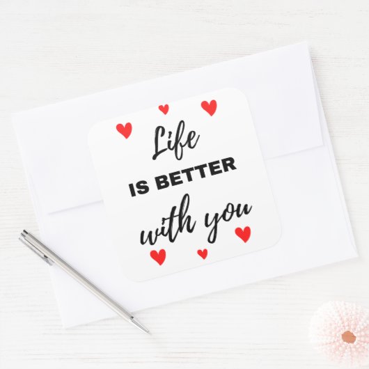 君は黒い方が人生だ スクエアシール (封筒)