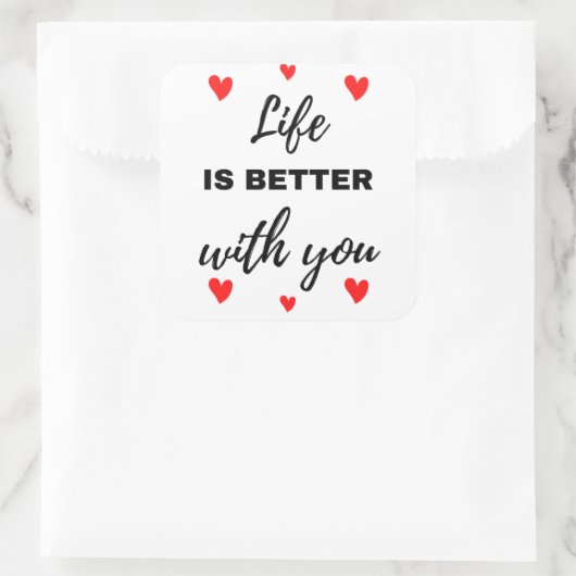 君は黒い方が人生だ スクエアシール (バッグ)