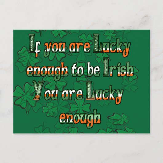 君もしはアイルランド人だから運が好い ポストカード (正面)