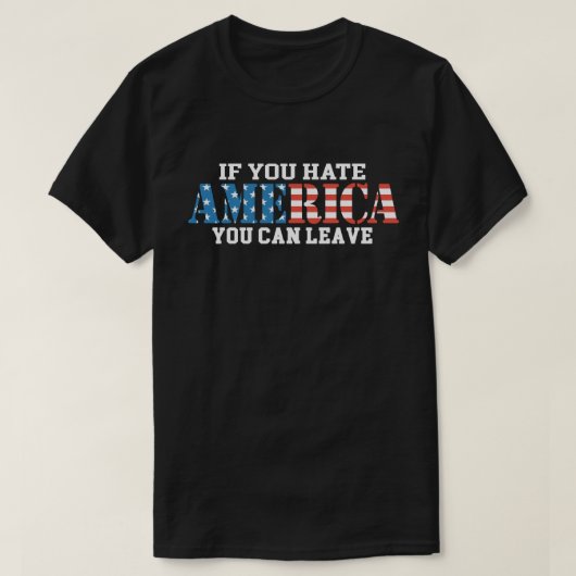 君もしはアメリカが嫌いで離れす Tシャツ (デザイン正面)