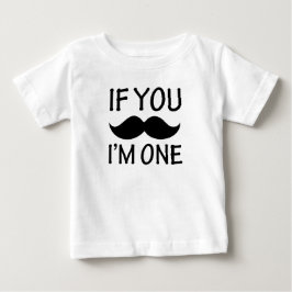 君もしは口ひげ私は一つのベビーのシャおもしろいツだ ベビーTシャツ
