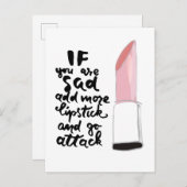 君もしは口紅を付け加えて攻撃するのがいやだ ポストカード (正面/裏面)