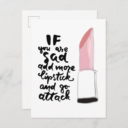 君もしは口紅を付け加えて攻撃するのがいやだ ポストカード (正面/裏面)