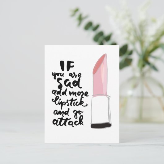 君もしは口紅を付け加えて攻撃するのがいやだ ポストカード (スタンド正面)