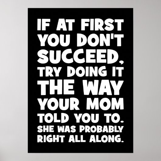 君もしは成功しないよ、母親の言ったことをやりなさい ポスター (正面)